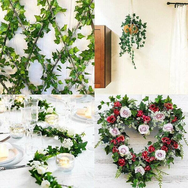 12 X 2M Artificial Ivy Vine Fake Foliage Flower Hanging Leaf Garland Plant Party Scindapsus Leaves Artificial Plants
