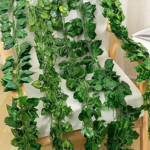 12 X 2M Artificial Ivy Vine Fake Foliage Flower Hanging Leaf Garland Plant Party Scindapsus Leaves Artificial Plants