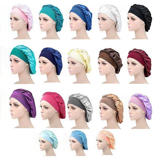 Sleeping Bonnet Hair Wrap Silk Satin Cap Women Elastic Night Soft Hat Headwear Hair Accessories