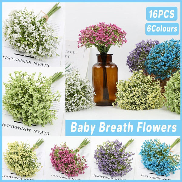 16Pcs Artificial Foam Full Star Flowers Wedding Bouquet Home Decor Simulation Pink Artificial Plants