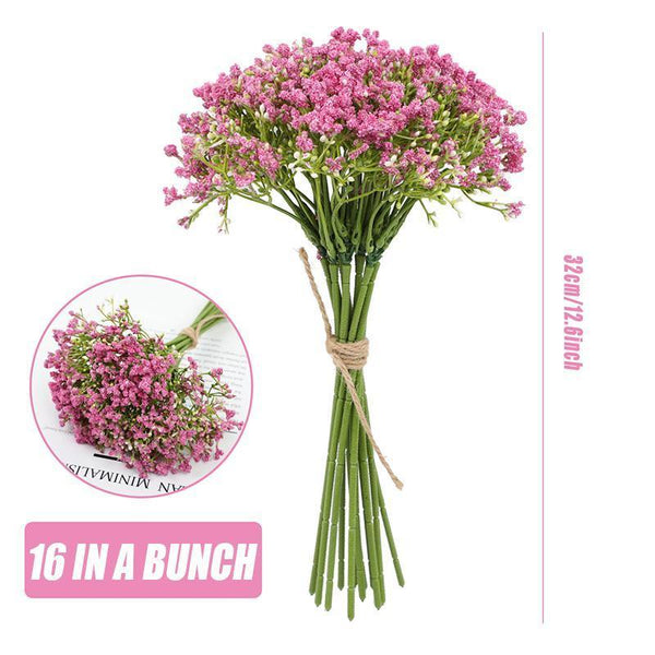 16Pcs Artificial Foam Full Star Flowers Wedding Bouquet Home Decor Simulation Pink Artificial Plants