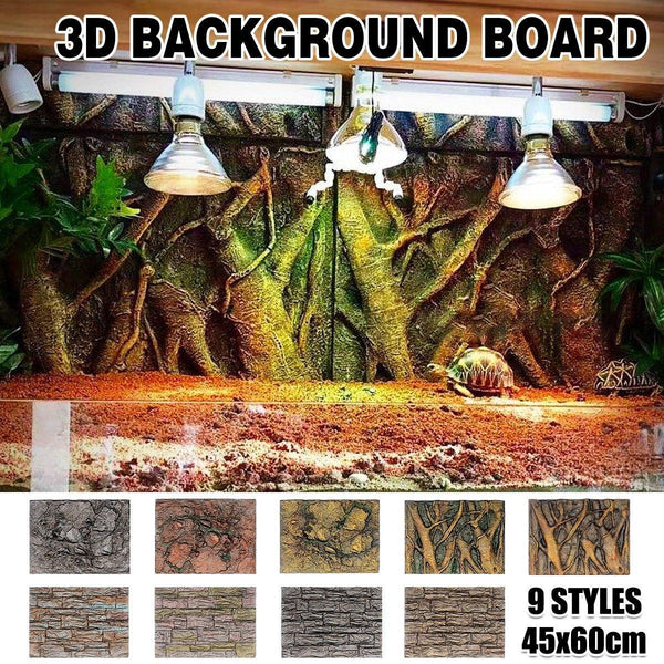 Pet Reptile Tank Board 3D Foam Backgrounds And Habitat Decoration Style E Reptiles