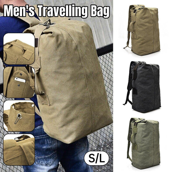 Large Capacity Travel Backpack For Men Outdoor Sports Bag Canvas Rucksack Black Big Bags