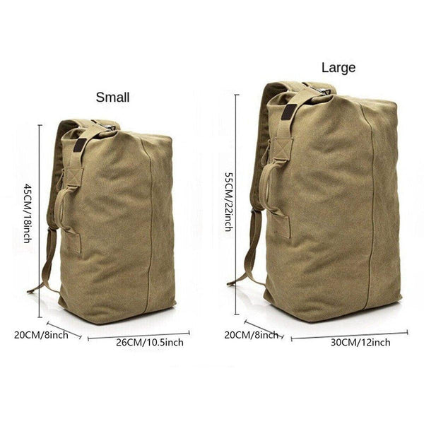 Large Capacity Travel Backpack For Men Outdoor Sports Bag Canvas Rucksack Black Big Bags