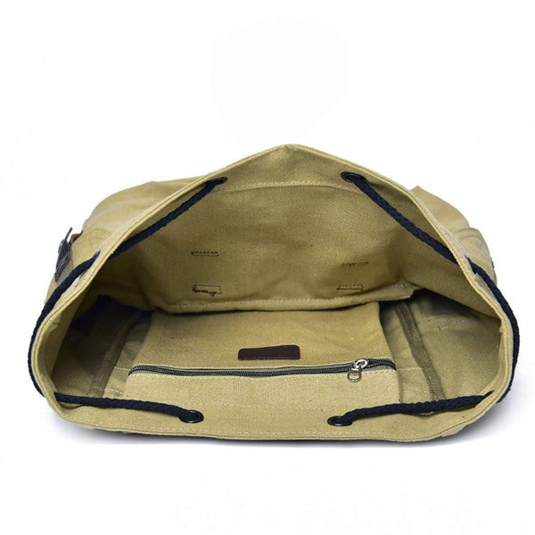 Unisex Retro Rucksack Large Capacity Travel Bag Leisure Backpack Schoolbag Khaki Backpacks & Bags