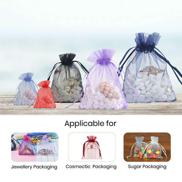 10 Pcs Organza Bag Sheer Bags Jewellery Wedding Candy Packaging X 15Cm Yellow Gift Bags