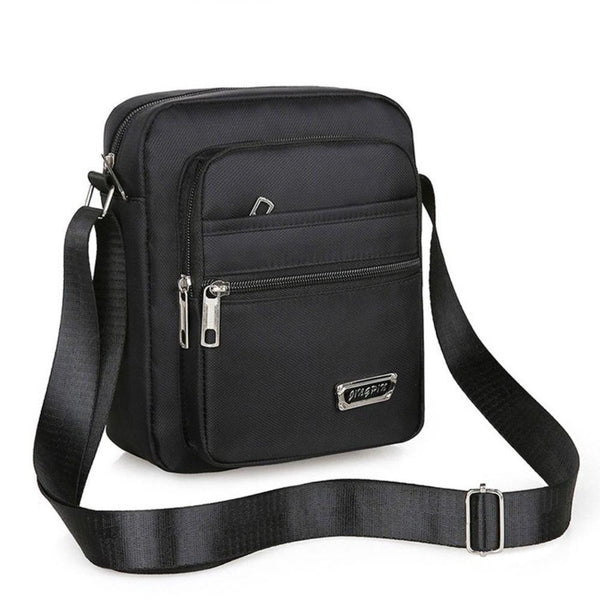 Mens Crossbody Shoulder Bag Travel Messenger Casual Handbag For Boys And Black 6 Zippers Bags