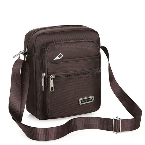 Mens Crossbody Shoulder Bag Travel Messenger Casual Handbag For Boys And Black 6 Zippers Bags