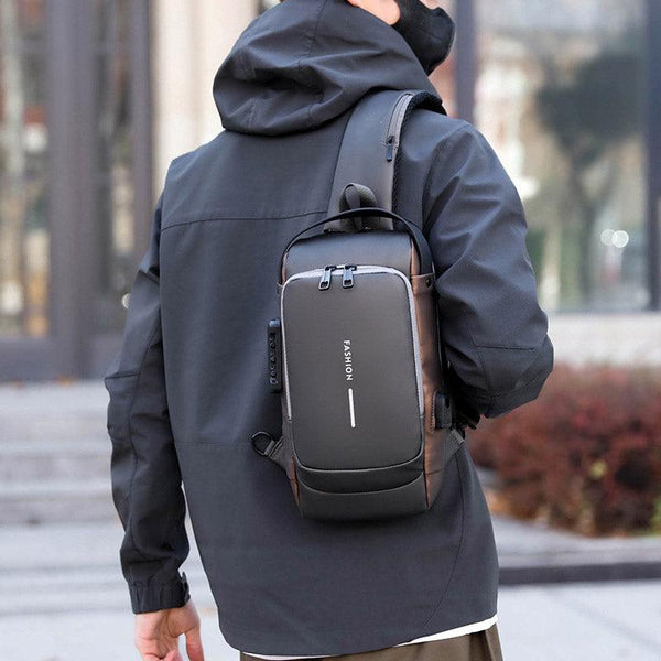 Multi Function Password Lock Shoulder Bag Anti Theft Crossbody Sling Travel Black Brown Bags