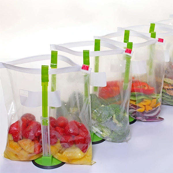 8Pcs Kitchen Bag Holder Stand Plastic Storage Rack Food Organizer Other Kitchen Storage