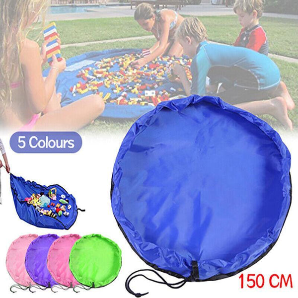 150Cm Play Mat Bag Portable Toy Storage Organizer With Drawstring Closure Purple Toy Boxes