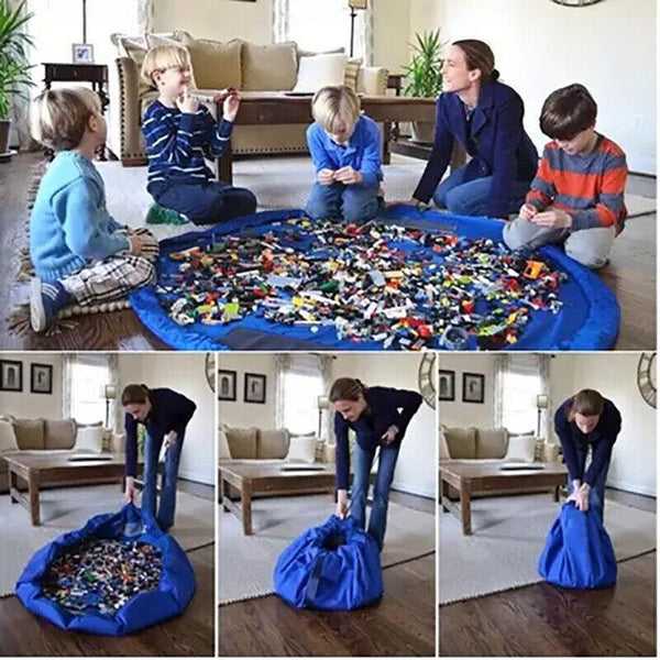 150Cm Play Mat Bag Portable Toy Storage Organizer With Drawstring Closure Purple Toy Boxes