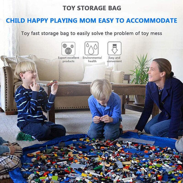 150Cm Play Mat Bag Portable Toy Storage Organizer With Drawstring Closure Purple Toy Boxes