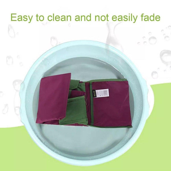 Ultra Light Foldable Large Capacity Portable Shopping Bag With Drawstring Mouth Purple Reusable Shopping Bags