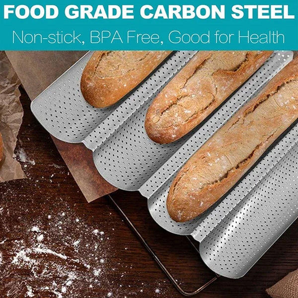 Non Stick French Baguette Pan Bread Baking Mould Loaves Mold Cooking Steel Tray Baking Trays