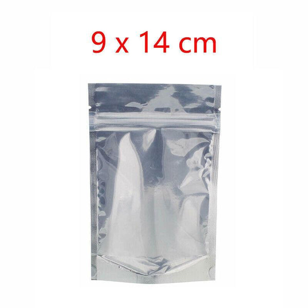 Clear Aluminum Foil Mylar Stand Up Retail Bags Zip Lock Pouches Packaging 9*14+3Cm 50Pcs Other Envelopes & Mailers