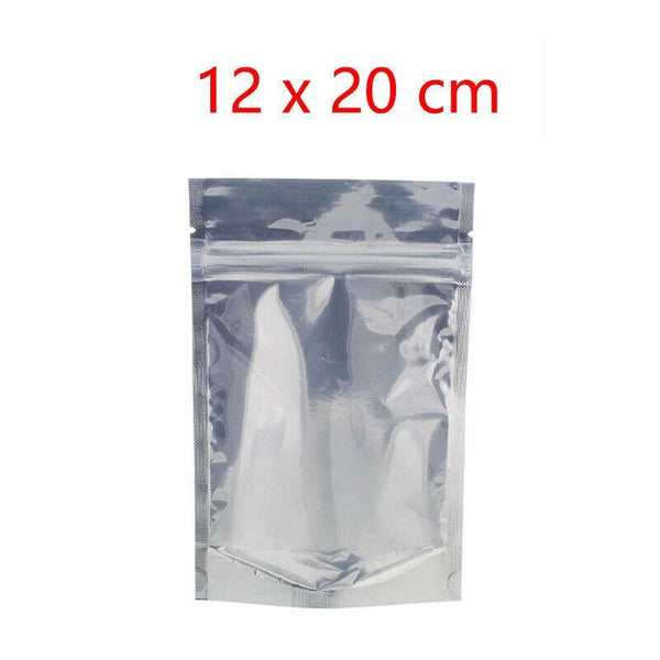 Clear Aluminum Foil Mylar Stand Up Retail Bags Zip Lock Pouches Packaging 9*14+3Cm 50Pcs Other Envelopes & Mailers