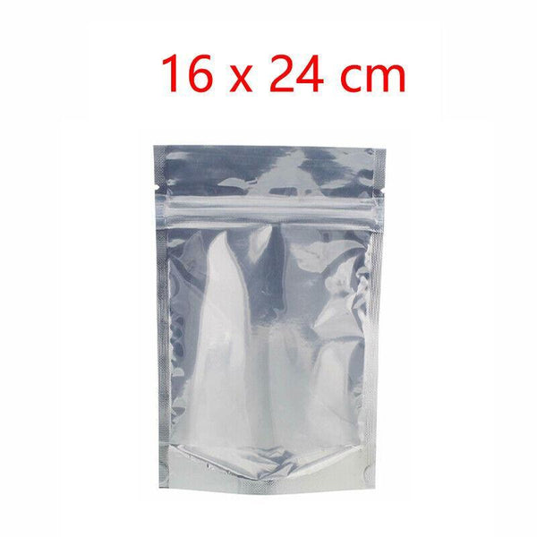 Clear Aluminum Foil Mylar Stand Up Retail Bags Zip Lock Pouches Packaging 9*14+3Cm 50Pcs Other Envelopes & Mailers