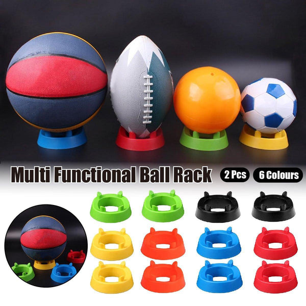2Pcs Football Basketball Volleyball Storage Stand Multi Functional Ball Holder Blue Basketballs