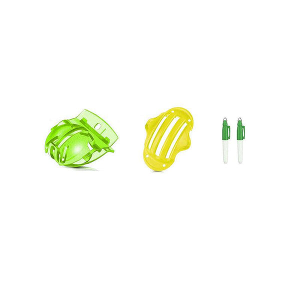 Sports Alignment Golf Ball Marker 3 Line Tool Drawing Liner Set Stencil Green + Yellow Ball Markers