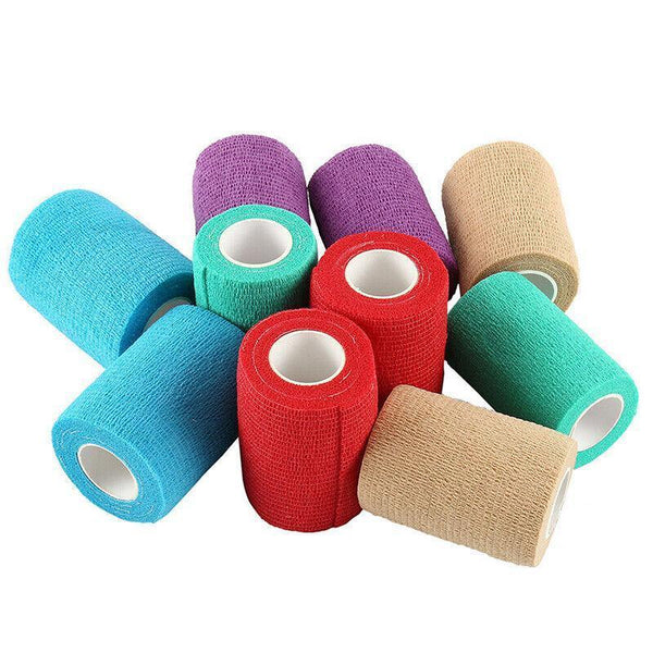 12 Multi Size Self Adhesive Cohesive Pet Bandage Wraps 12Pcs Black 5Cm X 4.5M Bandages Gauze & Dressings