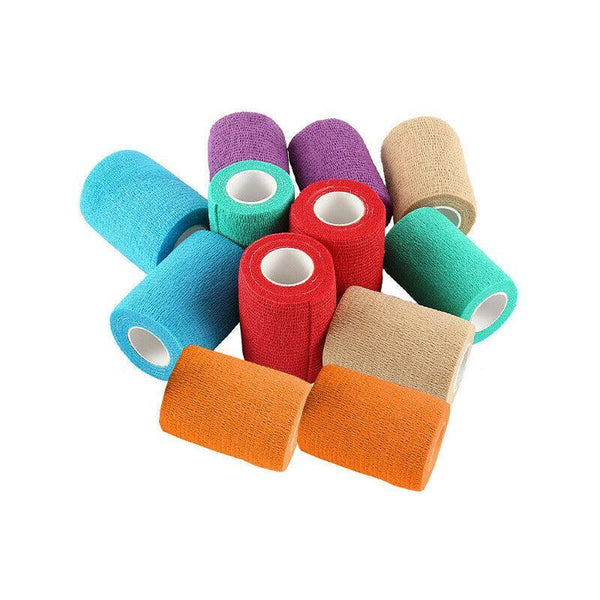 12 Multi Size Self Adhesive Cohesive Pet Bandage Wraps 12Pcs Black 5Cm X 4.5M Bandages Gauze & Dressings