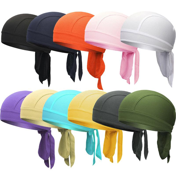 Durag Bandanna Cap Cycling Head Wraps Skull Scarves Caps Motorcycle Sports Black Other Cycling Clothing