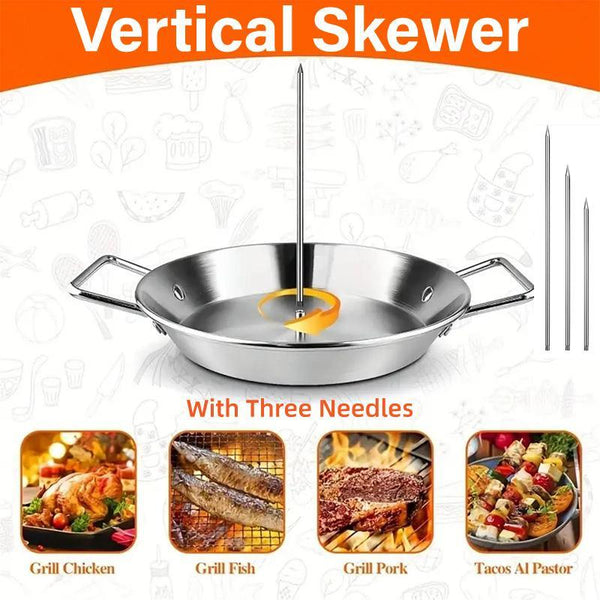 Stainless Steel Vertical Skewer Grill Pan Barbecue Kebab Rack Cooking Tool Barbecues Grills & Smokers