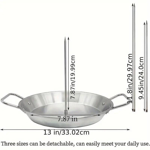 Stainless Steel Vertical Skewer Grill Pan Barbecue Kebab Rack Cooking Tool Barbecues Grills & Smokers