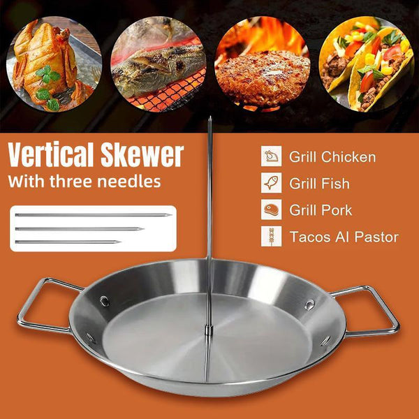 Stainless Steel Vertical Skewer Grill Pan Barbecue Kebab Rack Cooking Tool Barbecues Grills & Smokers