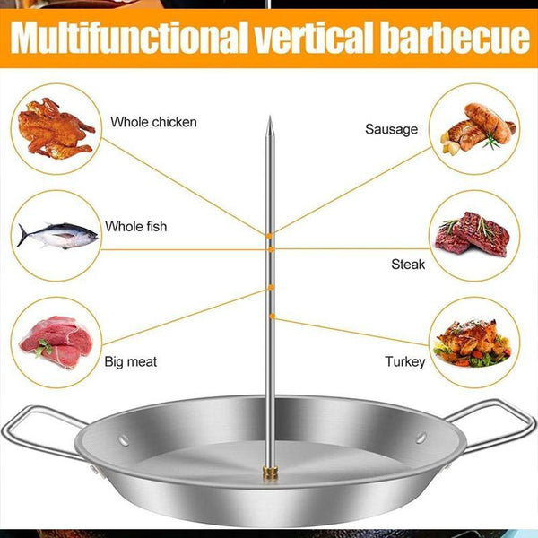 Stainless Steel Vertical Skewer Grill Pan Barbecue Kebab Rack Cooking Tool Barbecues Grills & Smokers