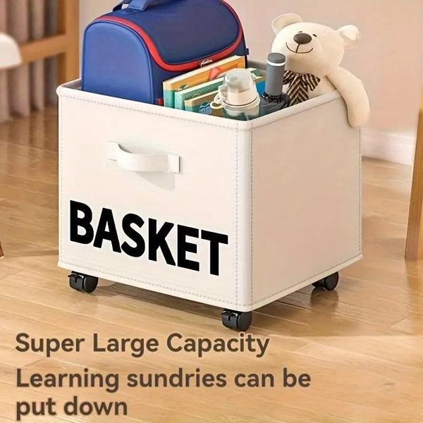 Rolling Storage Basket With Wheels For Under Desk Or Shelf Organisation Grey Storage Bins & Baskets
