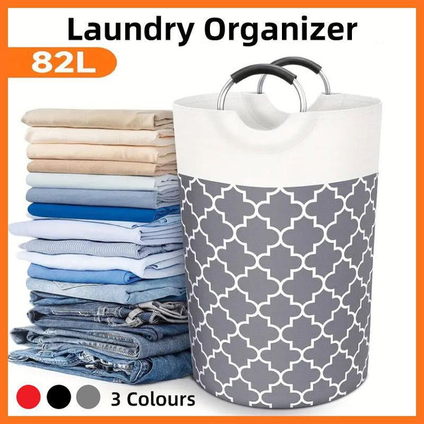 82L Large Capacity Laundry Basket For Dirty Clothes Toy Storage And Organizing Grey Laundry Baskets & Hampers