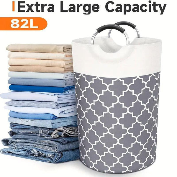 82L Large Capacity Laundry Basket For Dirty Clothes Toy Storage And Organizing Grey Laundry Baskets & Hampers