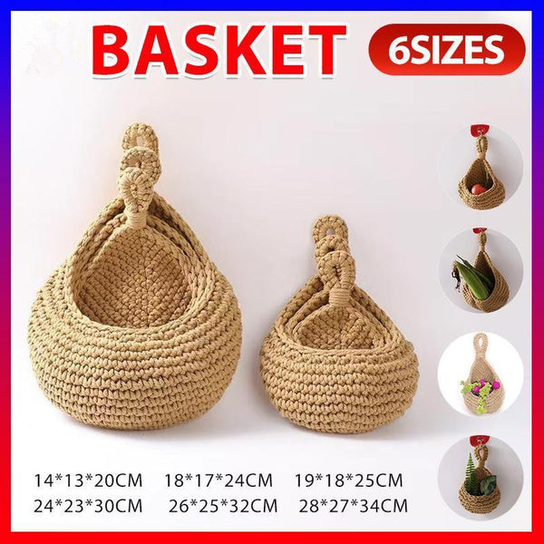 Hanging Wall Organizer Vegetable Fruit Basket Kitchen Storage Pouch Bag Diy 6Size M Storage Bins & Baskets