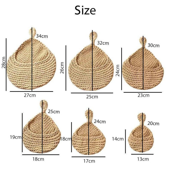 Hanging Wall Organizer Vegetable Fruit Basket Kitchen Storage Pouch Bag Diy 6Size M Storage Bins & Baskets