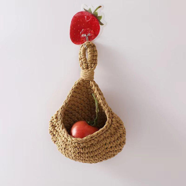 Hanging Wall Organizer Vegetable Fruit Basket Kitchen Storage Pouch Bag Diy 6Size M Storage Bins & Baskets