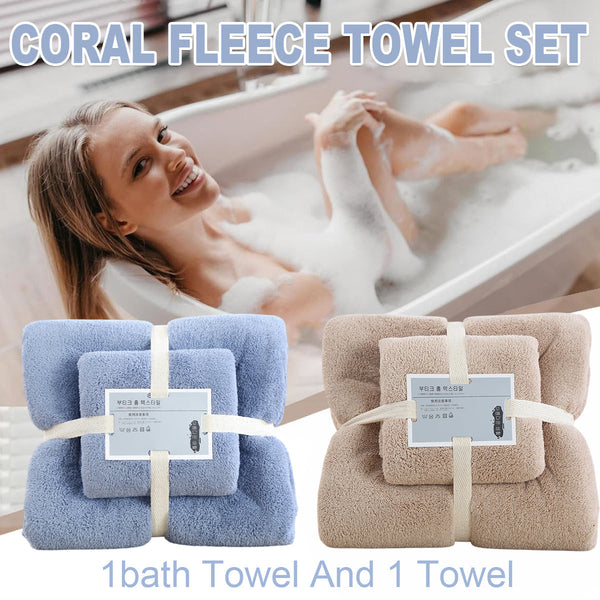 Coral Velvet Towel Set Bath Towels Soft Absorbent Quick Dry Face Hand Cloth Home Brown Towels & Washcloths
