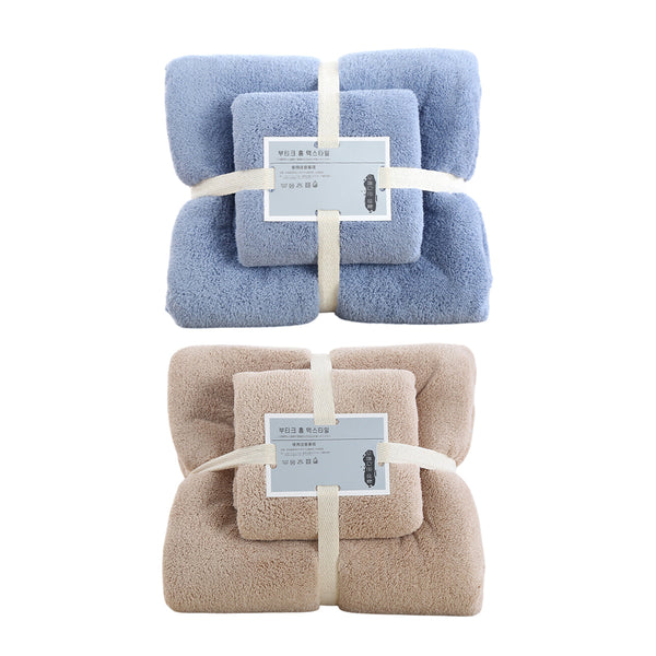 Coral Velvet Towel Set Bath Towels Soft Absorbent Quick Dry Face Hand Cloth Home Brown Towels & Washcloths
