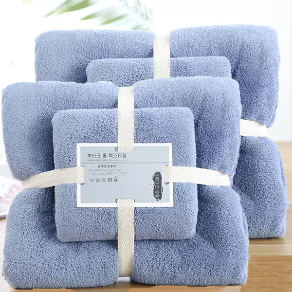Coral Velvet Towel Set Bath Towels Soft Absorbent Quick Dry Face Hand Cloth Home Brown Towels & Washcloths