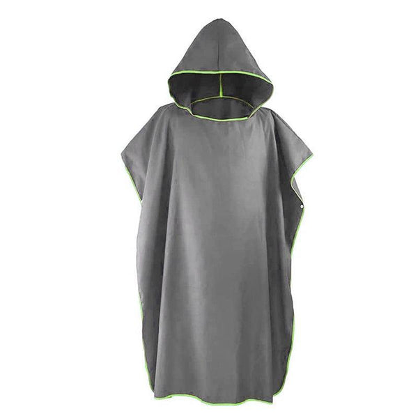 Adult Changing Robe Towel Bath Hooded Quick Dry Beach Poncho Bathrobe Grey Towels & Washcloths