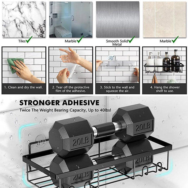 Perforation Free Bathroom Shelf Space Saving Storage Rack Organizer For Home Use Bathroom Storage & Organisers
