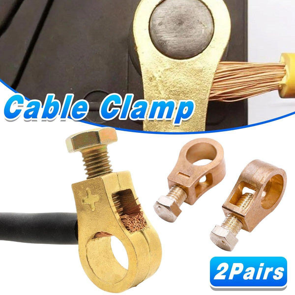 2 Pairs Cable Clamp Battery Clips Car Positive Negative Pure Copper Terminals Jump Starters