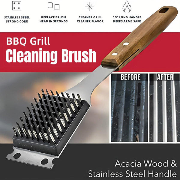 Bbq Grill Cleaning Brush Heavy Duty Wire Scraper For Outdoor Maintenance Barbecue Accessories