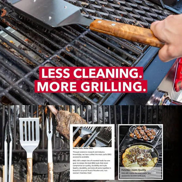 Bbq Grill Cleaning Brush Heavy Duty Wire Scraper For Outdoor Maintenance Barbecue Accessories