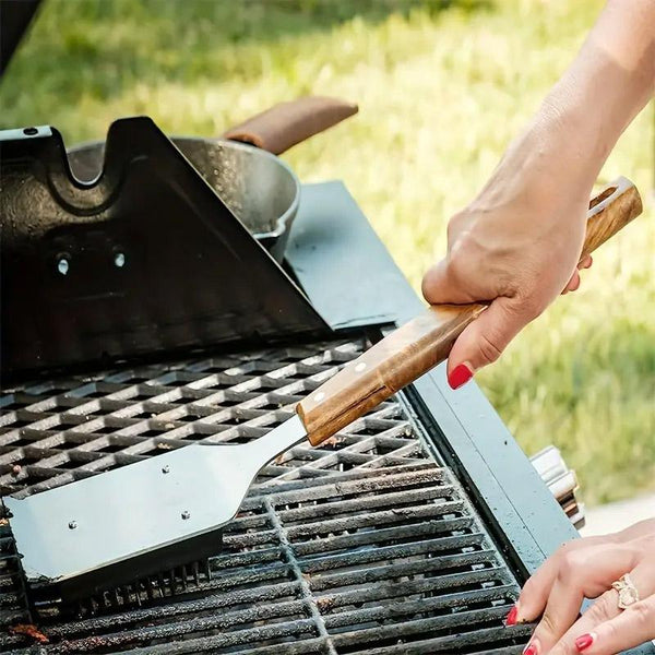 Bbq Grill Cleaning Brush Heavy Duty Wire Scraper For Outdoor Maintenance Barbecue Accessories