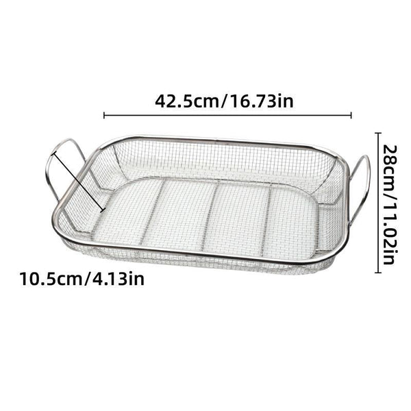 Stainless Steel Square Barbecue Basket Multifunctional Tray Grilling Vegetables Barbecue Accessories