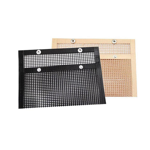 24X14cm Bbq Grilling Mesh Reusable Bag Outdoor Camping Barbecue Mats Cooking Pads Black Barbecue Accessories