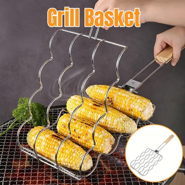 Folding Handle Corn Grill Clip Anti Scald Barbecue Tool For Home Outdoor Cooking Barbecue Accessories