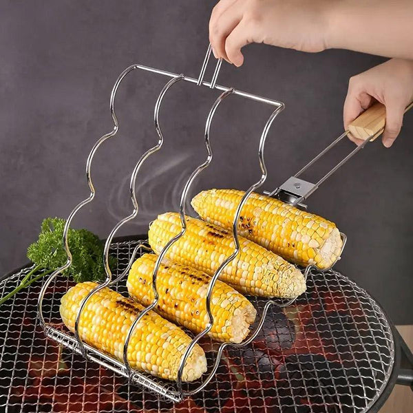Folding Handle Corn Grill Clip Anti Scald Barbecue Tool For Home Outdoor Cooking Barbecue Accessories
